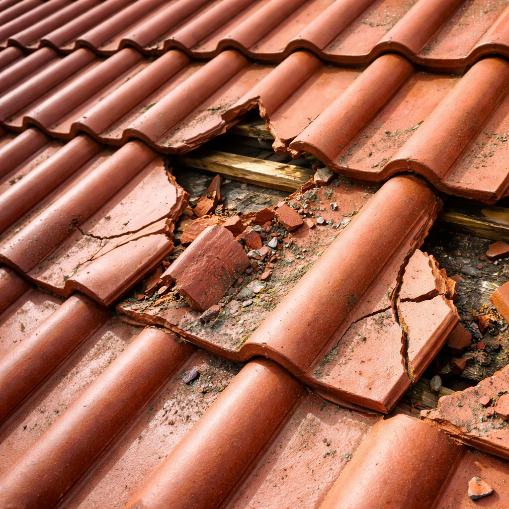 Tuiles cassées