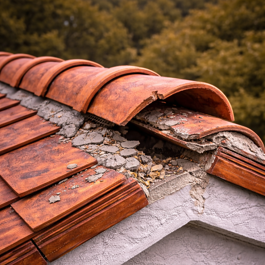 Décollement des tuiles de rive