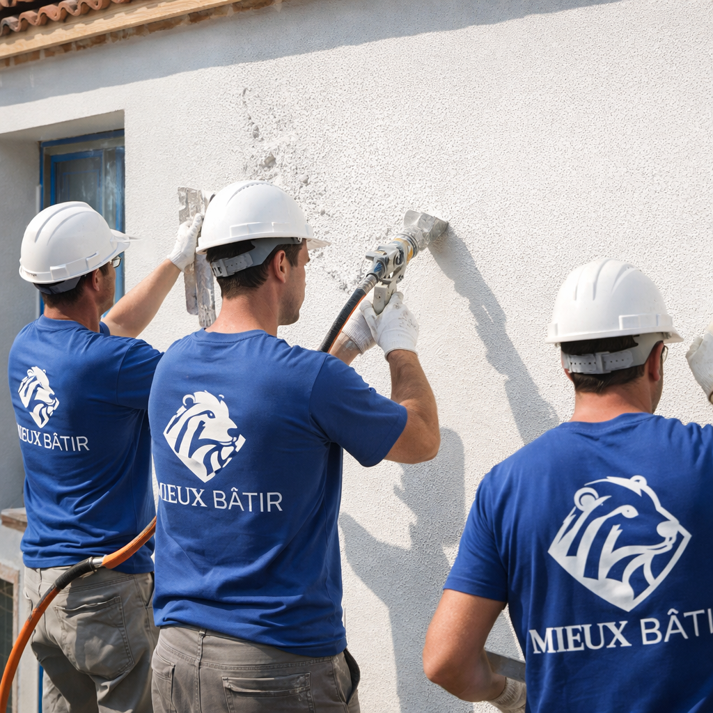 Application crépi lisse hydrofuge