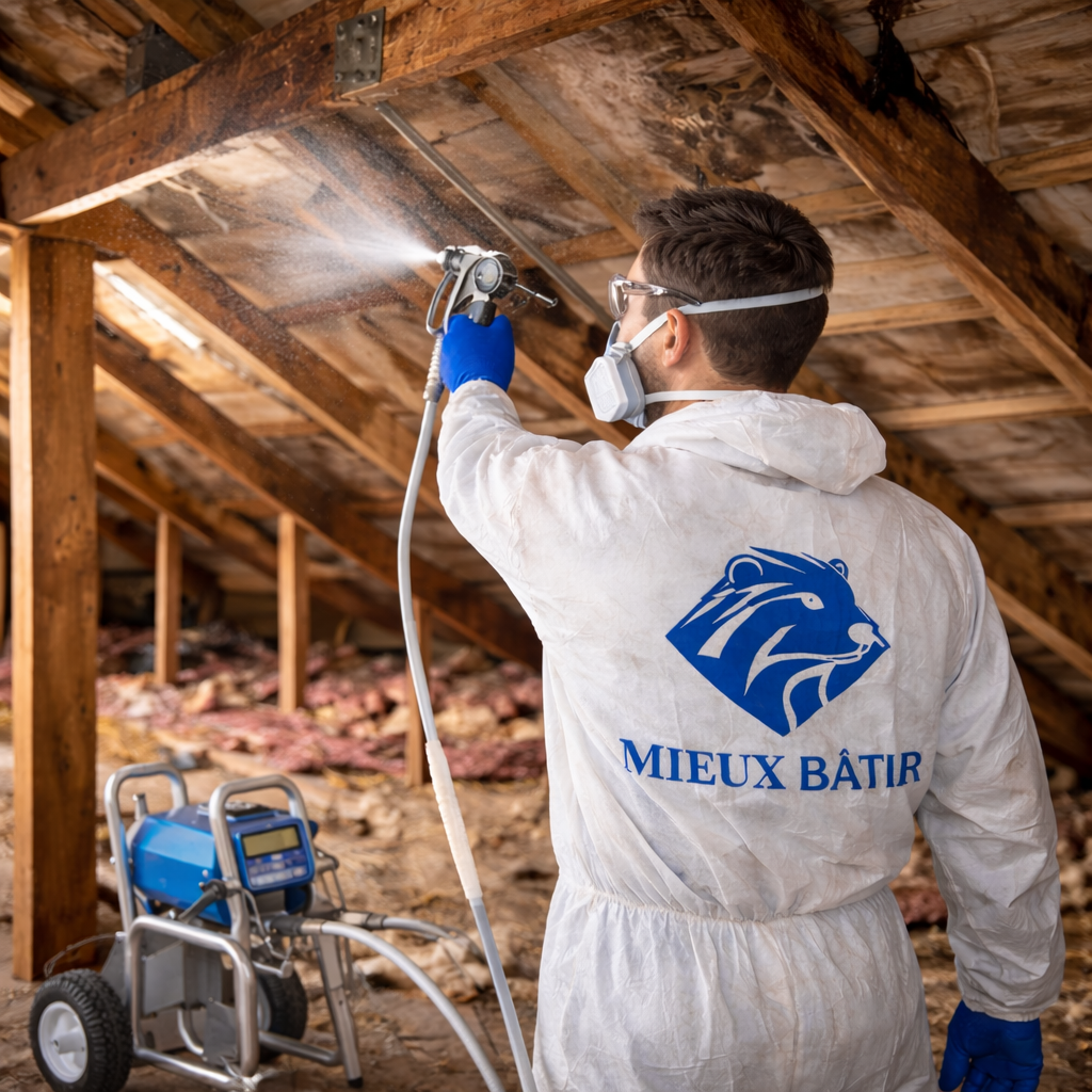 Assainissement par double micro-pulvérisation