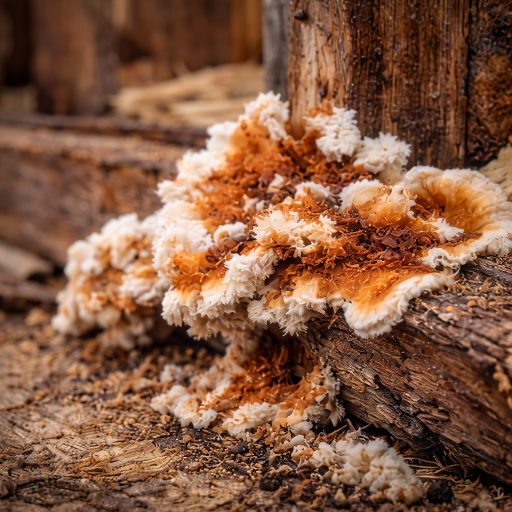 Développement de champignons lignivores