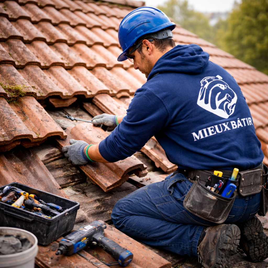 Réparation de toiture si des tuiles sont endommagées