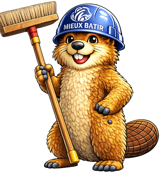 mascotte qui nettoie